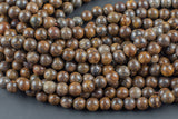 Natural Bronzite Beads Round High Quality AAA grade - 6mm 8mm 10mm 12mm - Full Strand 15.5 to 16" AAA Quality Smooth Gemstone Beads