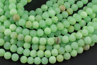 Natural Rare African Green Flower Jade Matte Beads 4mm 6mm 8mm 10mm Round Beads 15.5" Strand Gemstone Beads