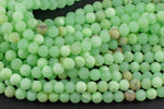 Natural Rare African Green Flower Jade Matte Beads 4mm 6mm 8mm 10mm Round Beads 15.5" Strand Gemstone Beads