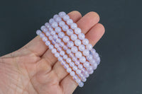 Pink Faceted or Smooth Opalite Quartz Round Size 6mm and 8mm- Handmade In USA- approx. 7" Bracelet Crystal Bracelet