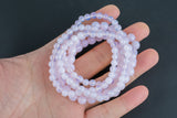 Pink Faceted or Smooth Opalite Quartz Round Size 6mm and 8mm- Handmade In USA- approx. 7" Bracelet Crystal Bracelet