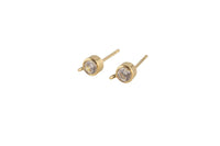 Gold Filled CZ Earring Stud with Open Ring- 14/20 Gold Filled- USA Product- 2 pcs per order