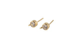 Birthstone Gold Filled CZ Earring Stud with Open Ring- 14/20 Gold Filled- USA Product- 2 pcs per order