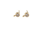 Birthstone Gold Filled CZ Earring Stud with Open Ring- 14/20 Gold Filled- USA Product- 2 pcs per order