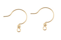 Gold Filled Earring Fish Hook Fishhook Wire Earwire 20mm - 14/20 Gold Filled- USA Product- 2 pcs per order