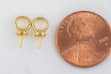 Glue in Bail- perfect for pearls and half drilled beads- bail size- 5.5mm large bail- 18kt