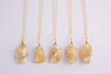 Citrine Crystal Necklaces Handmade in USA Wire Wrapped Raw Natural Gemstone Crystal Necklace Handmade Jewelry