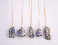 Lapis Lazuli Crystal Necklaces Handmade in USA Wire Wrapped Raw Natural Gemstone Crystal Necklace Handmade Jewelry