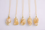 Citrine Crystal Necklaces Handmade in USA Wire Wrapped Raw Natural Gemstone Crystal Necklace Handmade Jewelry