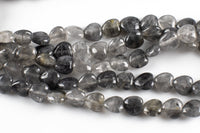 Natural Cloudy Quartz-Heart Shape-10mm-Special Shape- Full Strand Gemstone Beads