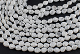 Natural Howlite-Heart Shape-8x10mm-Special Shape- Full Strand Gemstone Beads