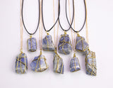 Lapis Lazuli Crystal Necklaces Handmade in USA Wire Wrapped Raw Natural Gemstone Crystal Necklace Handmade Jewelry