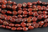 Natural Red Jasper -Heart Shape-8x10mm-Special Shape- Full Strand Gemstone Beads