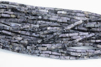 Larvikite marble labradorite beads rectangular tube tubular beads 15.5" 4x13mm