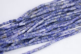 Sodalite beads rectangular tube tubular beads 15.5" 4x13mm