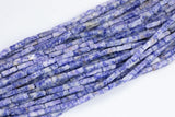 Sodalite beads rectangular tube tubular beads 15.5" 4x13mm