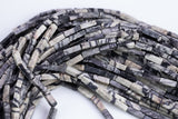 Zebra Jasper beads rectangular tube tubular beads 15.5" 4x13mm