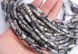 Zebra Jasper beads rectangular tube tubular beads 15.5" 4x13mm