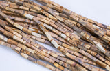 Picture Jasper beads rectangular tube tubular beads 15.5" 4x13mm