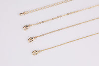 Dainty 14k Gold Filled Necklace Chains for Layering - 1mm 1.5mm 2.0mm Oval Chain 16" 18" with extender