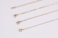 Dainty 14k Gold Filled Necklace Chains for Layering - 1mm 1.5mm 2.0mm Oval Chain 16" 18" with extender