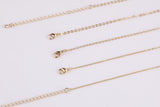 Dainty 14k Gold Filled Necklace Chains for Layering - 1mm 1.5mm 2.0mm Oval Chain 16" 18" with extender