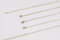 Dainty 14k Gold Filled Necklace Chains for Layering - 1mm 1.5mm 2.0mm Oval Chain 16" 18" with extender