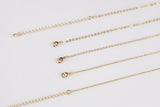 Dainty 14k Gold Filled Necklace Chains for Layering - 1mm 1.5mm 2.0mm Oval Chain 16" 18" with extender