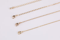 Dainty 14k Gold Filled Necklace Chains for Layering - 1mm 1.5mm 2.0mm Oval Chain 16" 18" with extender