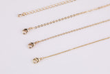 Dainty 14k Gold Filled Necklace Chains for Layering - 1mm 1.5mm 2.0mm Oval Chain 16" 18" with extender