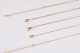 Dainty 14k Gold Necklace Chains for Layering - 1mm Oval Chain 16" 18" 20" with extender Tarnish Resistant