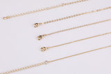 Dainty 14k Gold Necklace Chains for Layering - 1mm Oval Chain 16" 18" 20" with extender Tarnish Resistant