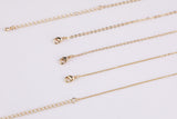 Dainty 14k Gold Necklace Chains for Layering - 1mm Oval Chain 16" 18" 20" with extender Tarnish Resistant