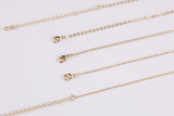 Dainty 14k Gold Necklace Chains for Layering - 1mm Oval Chain 16" 18" 20" with extender Tarnish Resistant