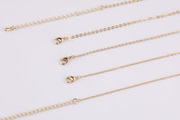 Dainty 14k Gold Necklace Chains for Layering - 1mm Oval Chain 16" 18" 20" with extender Tarnish Resistant