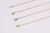 Dainty 14k Gold Necklace Chains for Layering - 1mm Oval Chain 16" 18" 20" with extender Tarnish Resistant + Silver Tone / White Gold