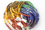 Natural Chakra Beads Smooth 4mm 6mm 8mm Round Amethyst Lapis Sodalite Aventurine Tigers Eye Yellow Jade Red Jasper Full Strand 14" - 15.5"