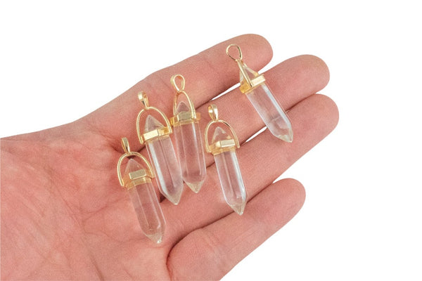 Quartz Crystal Rocks- Crystal Chakra Stone Quartz Crystal Necklace Carnelian Jewelry Pre-charged- 45mm