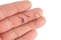 Earring Wire French Hook Earrings, Fish Hook- Gunmetal Plated- Basic Sizing