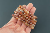 Natural Red Rutilated Quartz Round Size 6mm and 8mm- Handmade In USA- approx. 7" Bracelet Crystal Bracelet