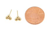 Gold Filled Flower Ball Earring Stud- 14/20 Gold Filled- USA Product- 6mm total diameter Stud