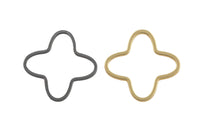 Clover Gold Plated and Gunmetal Plated -High Quality-Perfect for Earrings- Nice and Light- 2 pieces