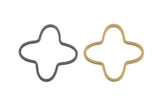 Clover Gold Plated and Gunmetal Plated -High Quality-Perfect for Earrings- Nice and Light- 2 pieces