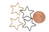 Star Gold Plated and Gunmetal Plated -High Quality-Perfect for Earrings- Nice and Light- 2 pieces