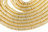 Medium Light Gold Pyrite- Barrel Heishi- Hematite Strands- Medium Light Gold- 4mm 6mm 8mm