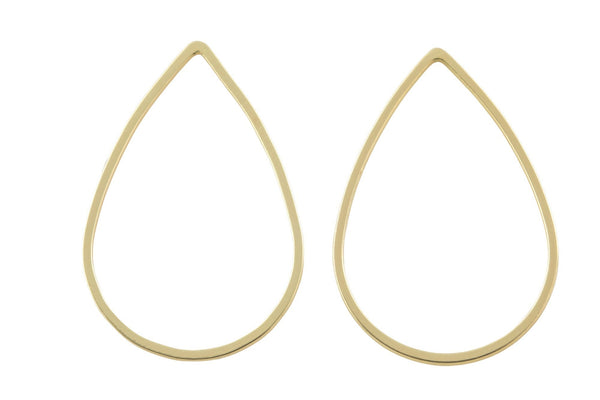 Teardrop Gold Plated and Gunmetal Plated -High Quality-Perfect for Earrings- Nice and Light- 2 pieces-18x25mm