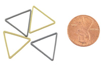 Triangle Gold Plated and Gunmetal Plated -High Quality-Perfect for Earrings- Nice and Light 15mm