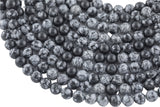 Natural Snowflake Obsidian Grade AAA Round. 4mm, 6mm, 8mm, 10mm, 12mm-Full Strand 15.5 inch Strand- Smooth Gemstone Beads