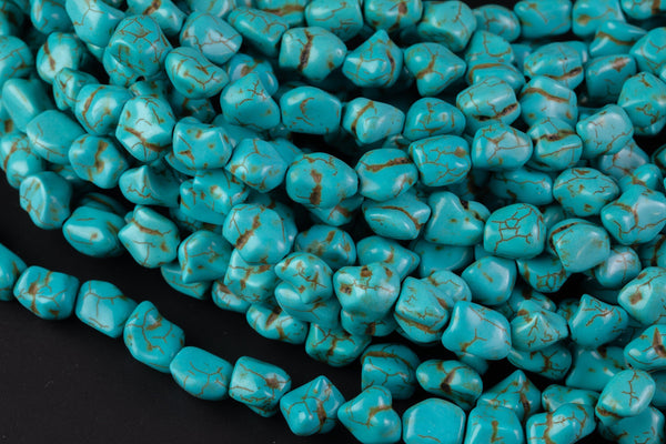 Magnesite Turquoise Nuggets Gemstone Beads- 15 inches- 10mm