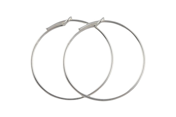 925 Sterling Silver Hoops- USA Product-20mm-30mm-45mm- 2 pieces per order- 1 pairs